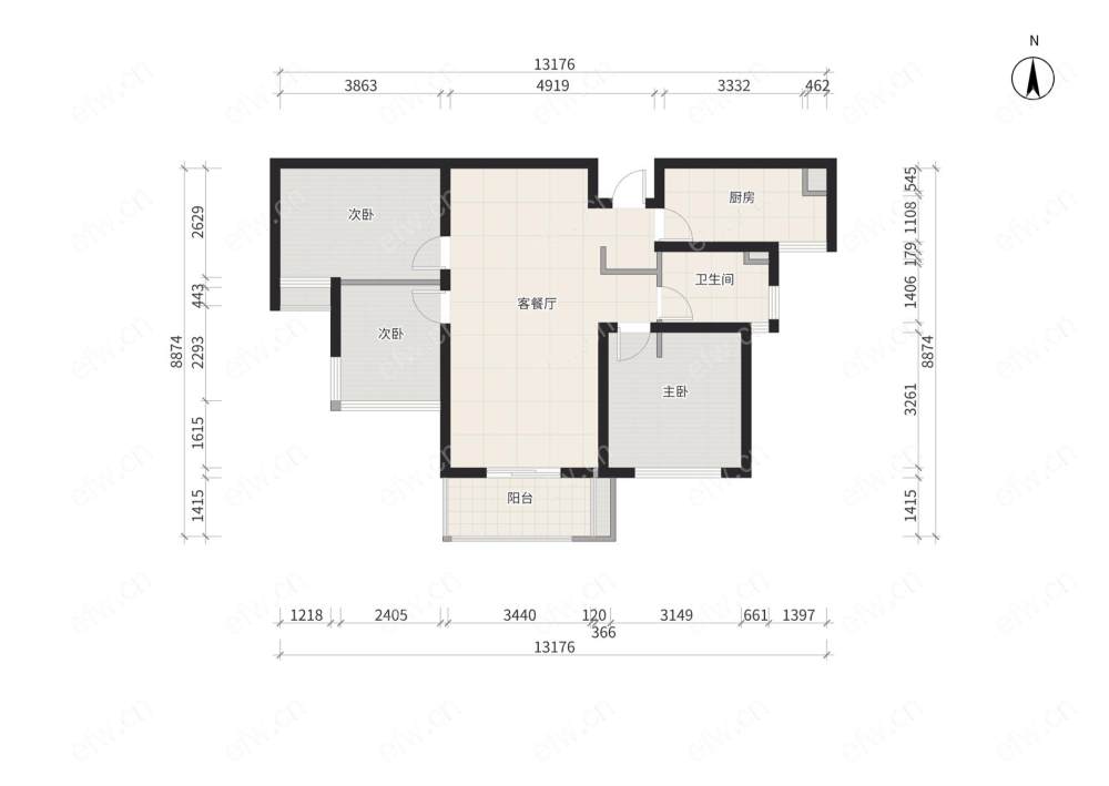 富力城（金禧家园）A区 3室2厅