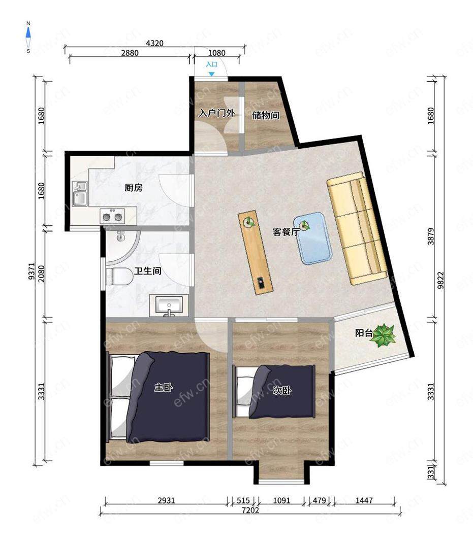 城西花园(西城纪) 2室1厅