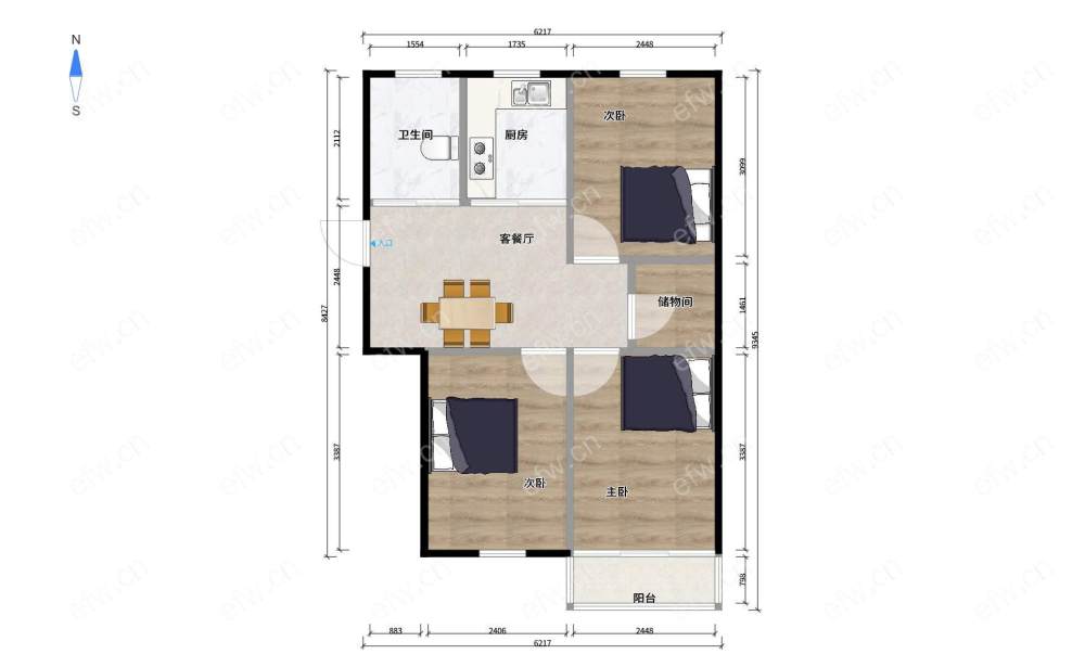 五河新村 3房 全明户型 另送家电