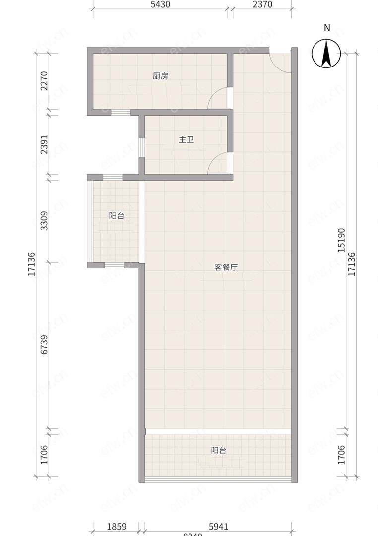 广石二期 纯毛坯 一室一厅