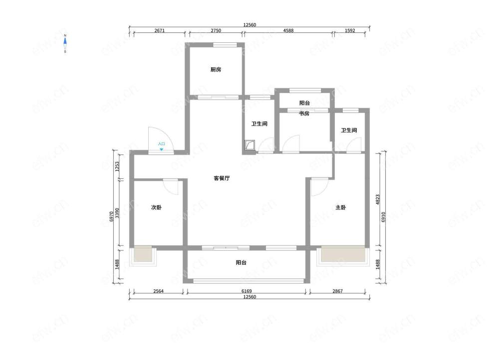 蓝光雍景园3房2厅2卫