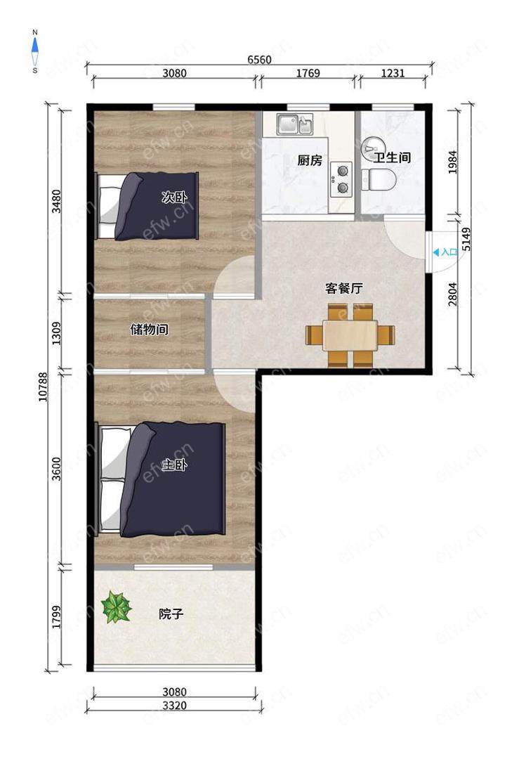 婚装全明东边户room房,village 格局工整合理