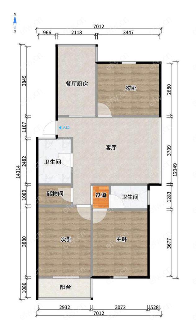 开源公寓 3室2厅大3房