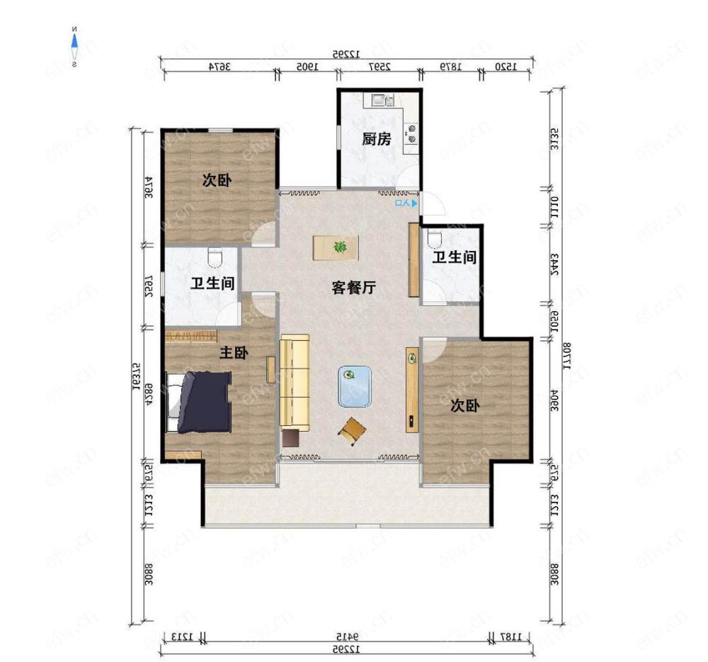 阳光100际新城东区（500-526) 3房 全明户型 另送家电