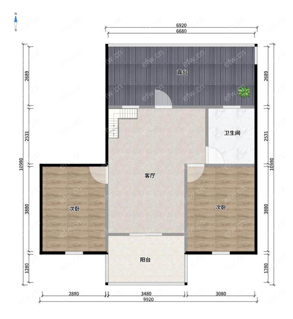 隆泉园 2室2厅精装修顶带阁