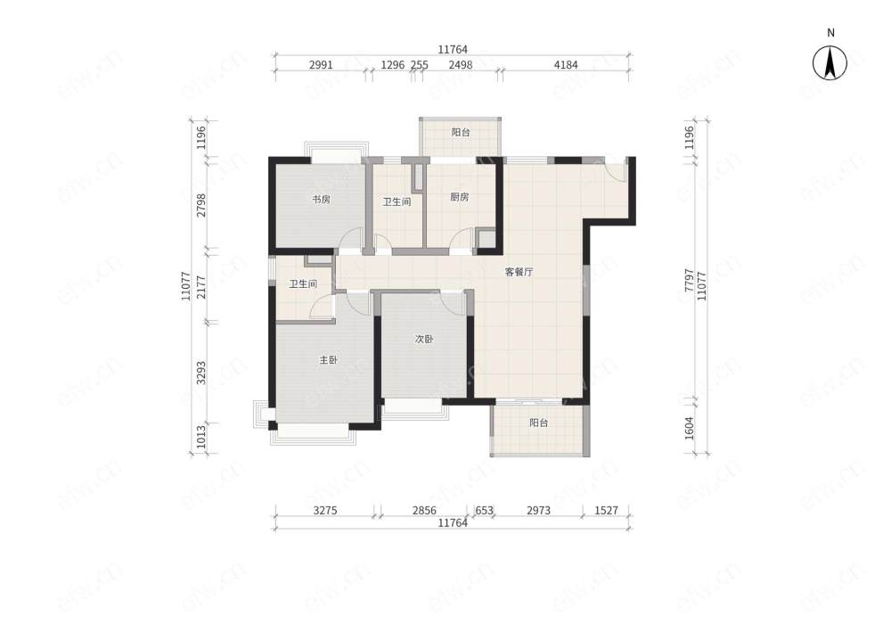 富力城（金禧家园）D区 3室2厅