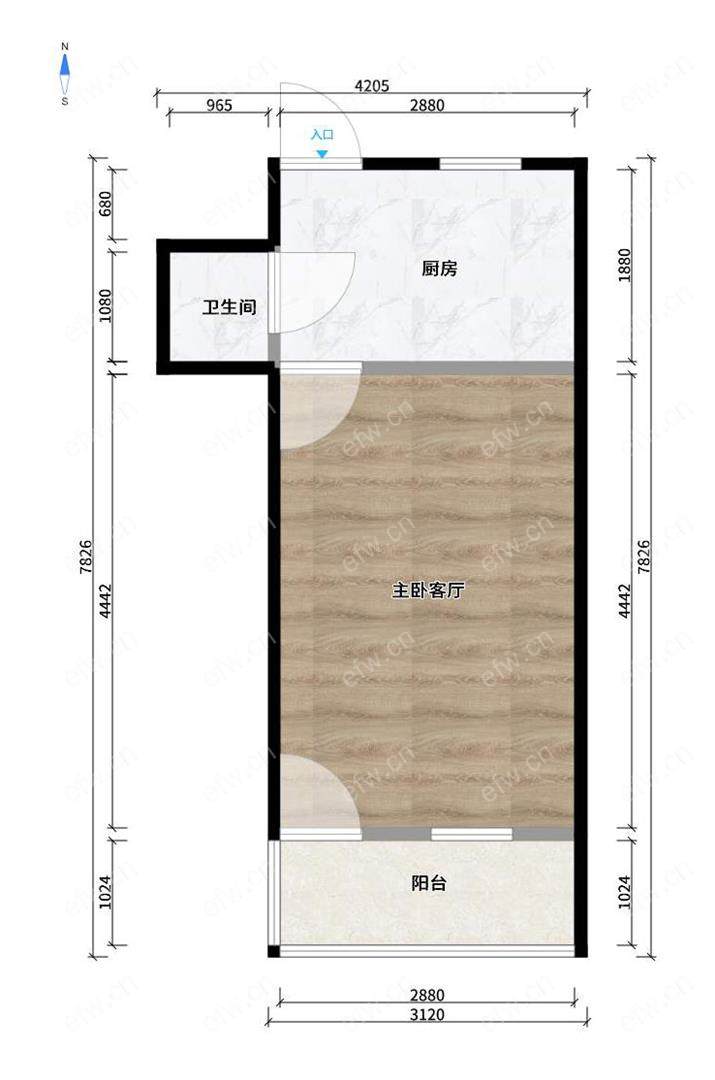 盛岸二村 1室1厅  简装