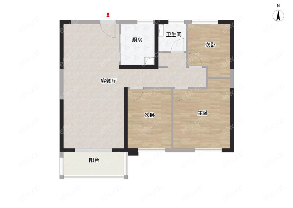 太平洋城中城三期B区(惠太商业广场） 3室2厅 96.07平