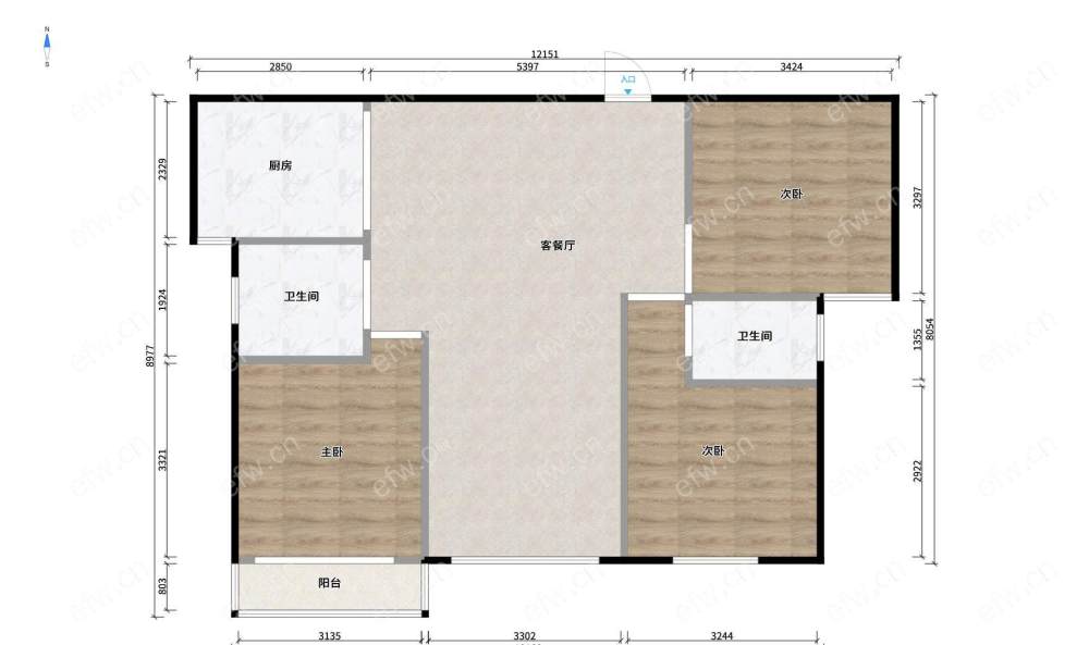 精装自住保养特好飞机户型三房二卫电梯房中间层南北通透采光极好