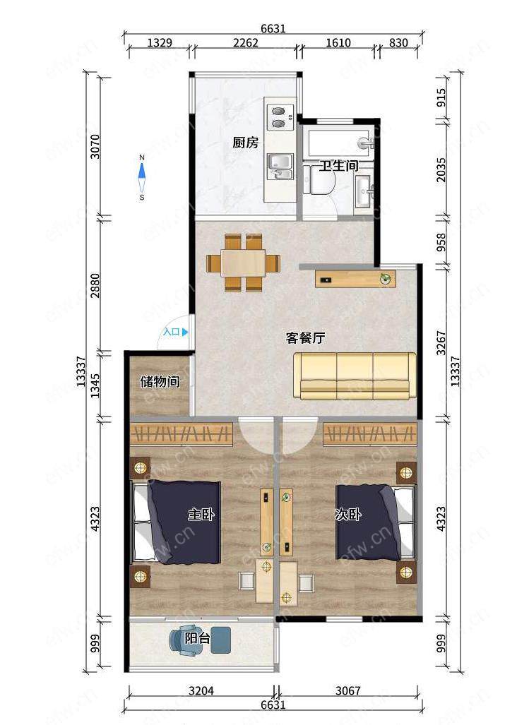 时尚简约装修保养较好二卧室朝阳拎包入住全明户型