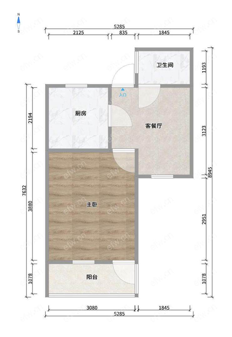 盛岸二村 1室1厅 拎包入住