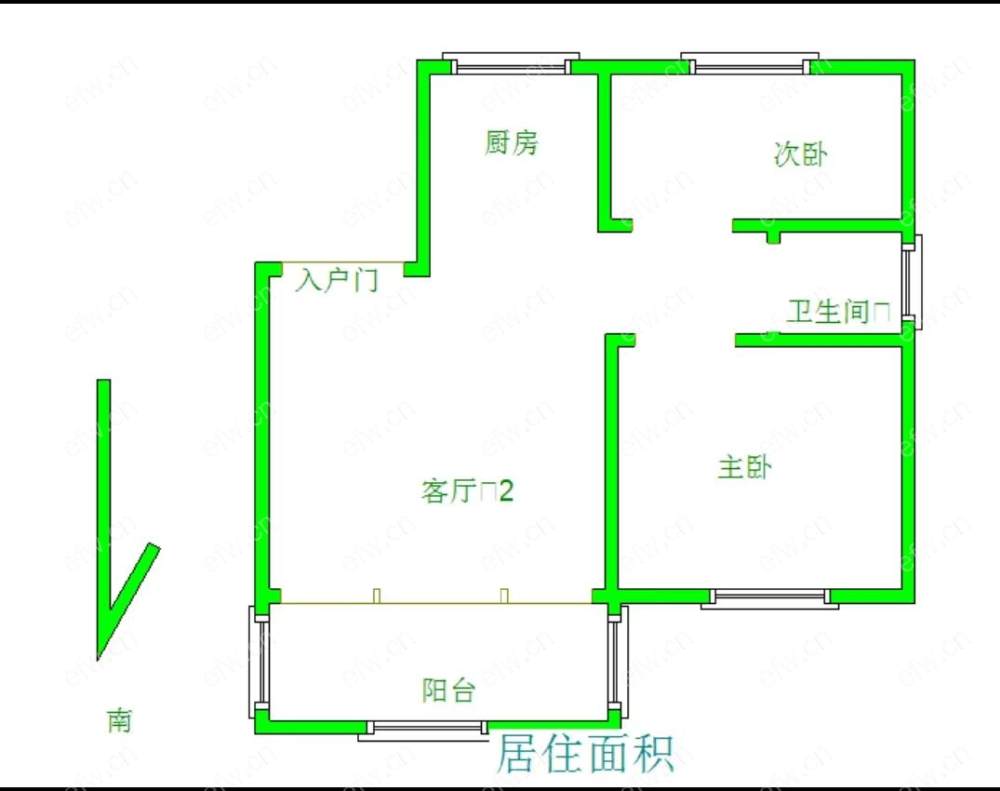 广石家园 经典精装二房 东边户 全明采光极好 二楼带大露台