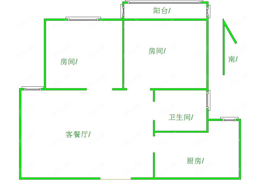 富城湾 2室2厅 79.38平