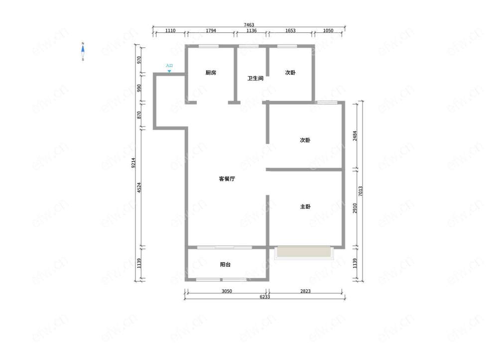 长泰际社区 3室2厅 88.83平