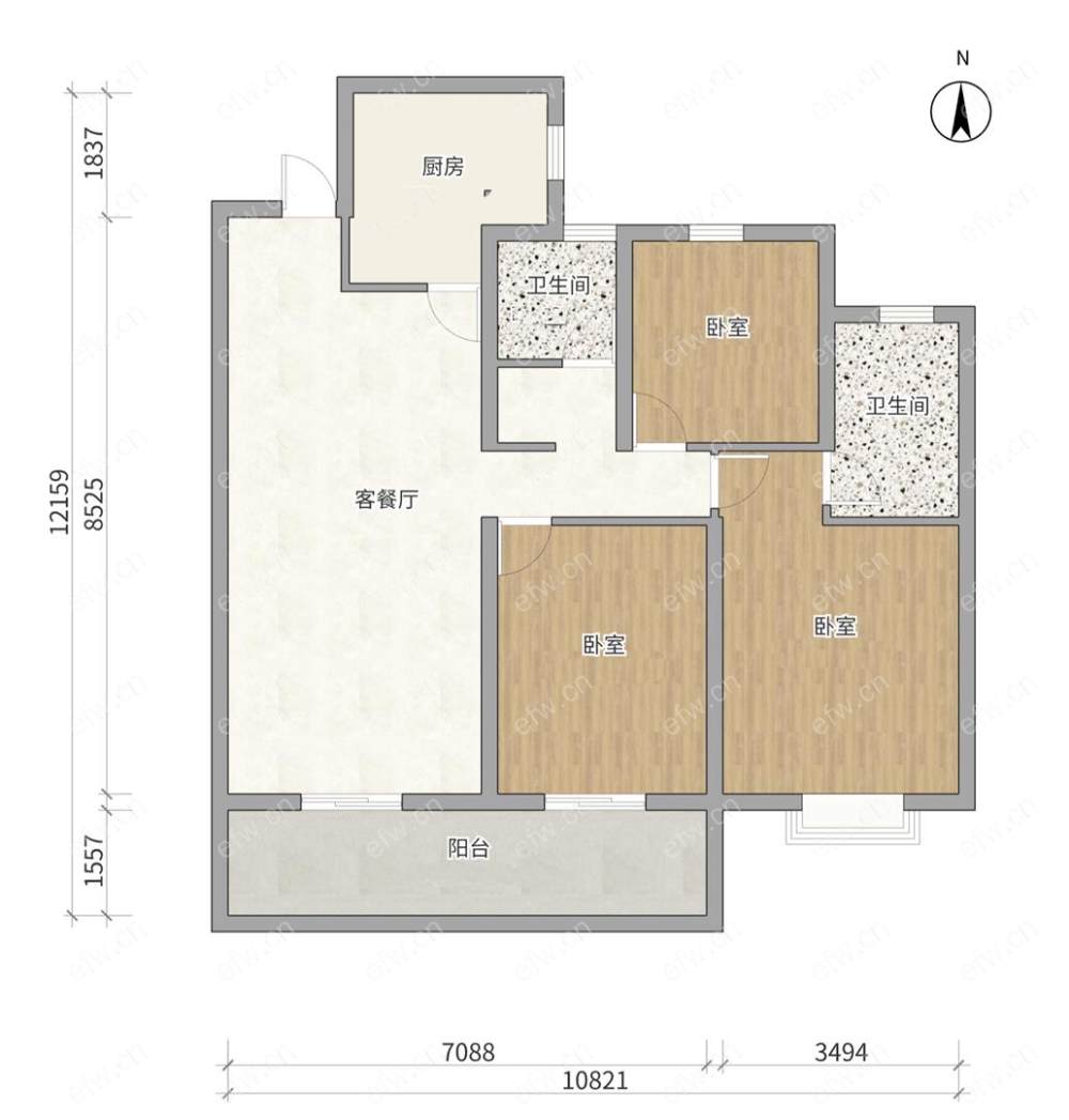 世茂璀璨时光里3房2卫