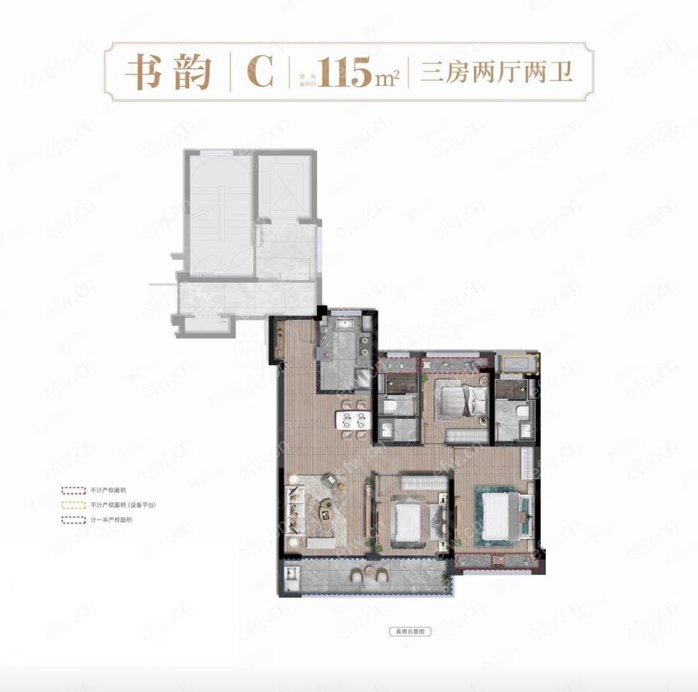 家电可以添置齐全 带飘窗 建发上院 采光好 绿化好