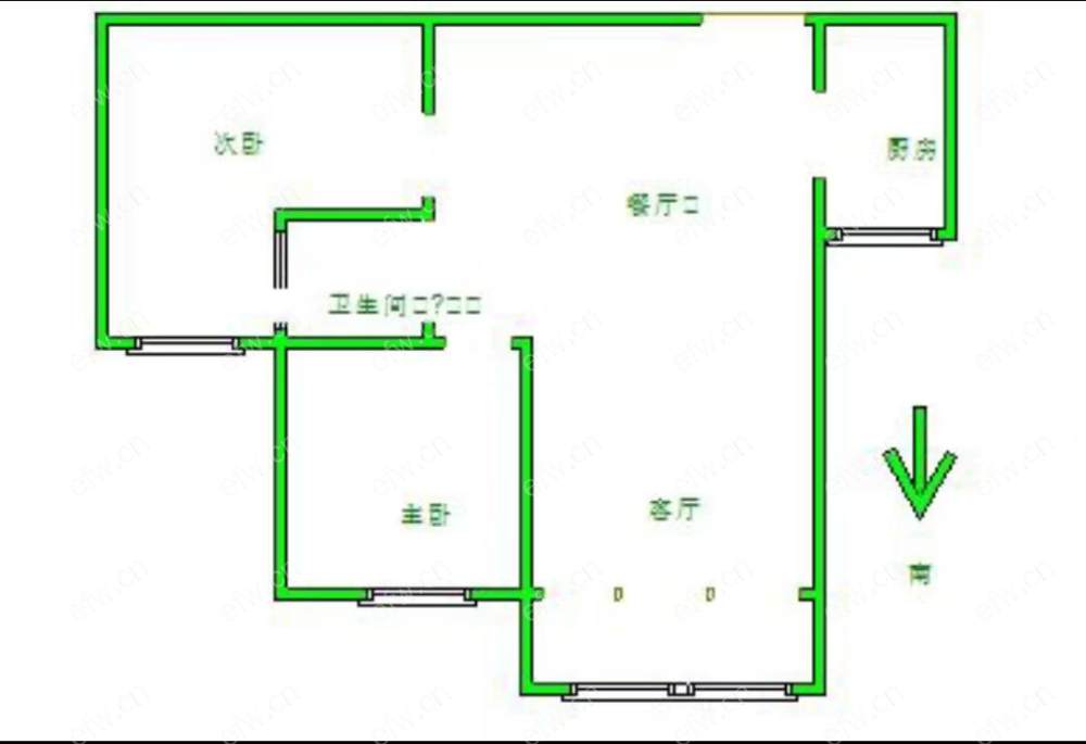 婚装全明东边户2房,广石家园 格局工整合理