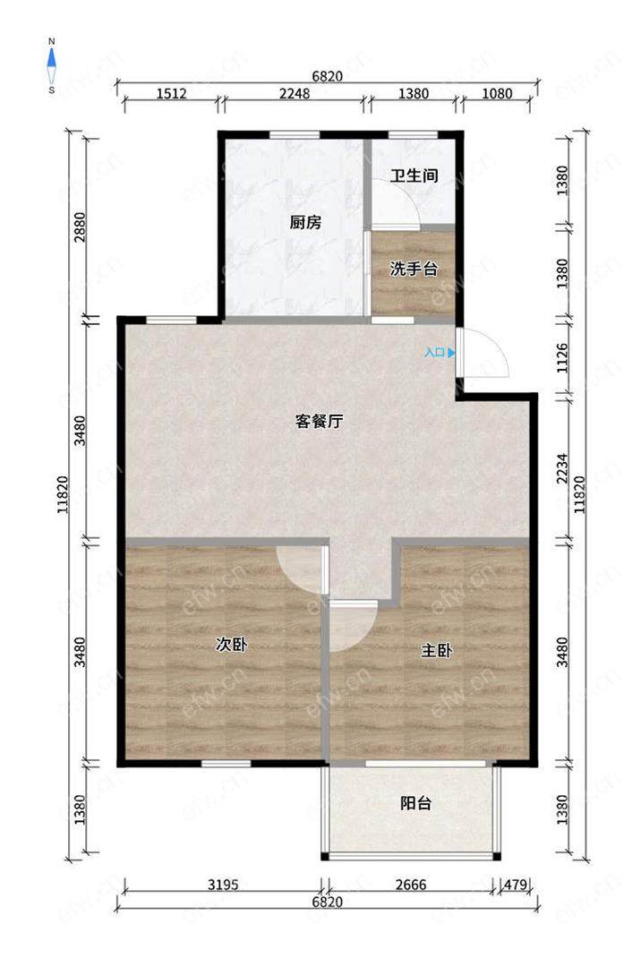 惠泉花园 经典2房 东边户 全明 精装修！