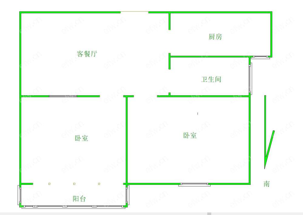 华夏泉绅(永利花苑) 2室1厅