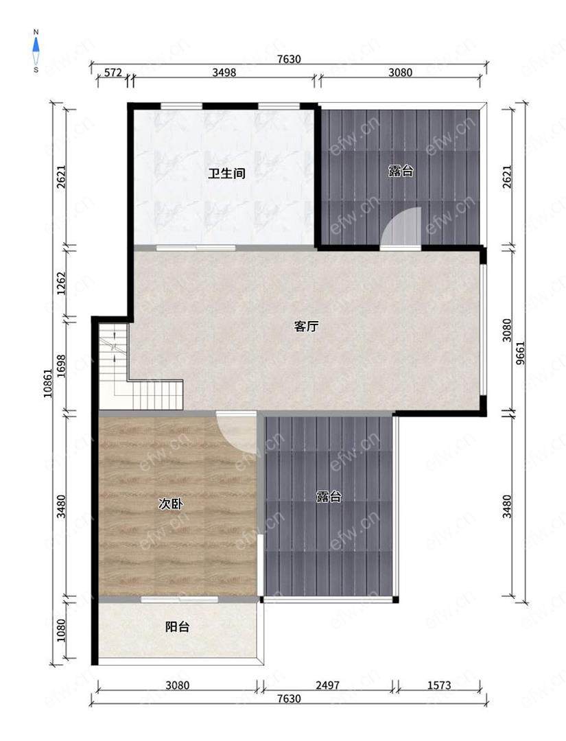 简单装修 6楼复式，带露台