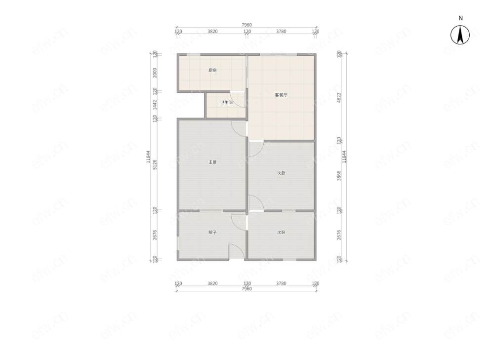 中桥二村 2室1厅带双院 院子开门可以做生意
