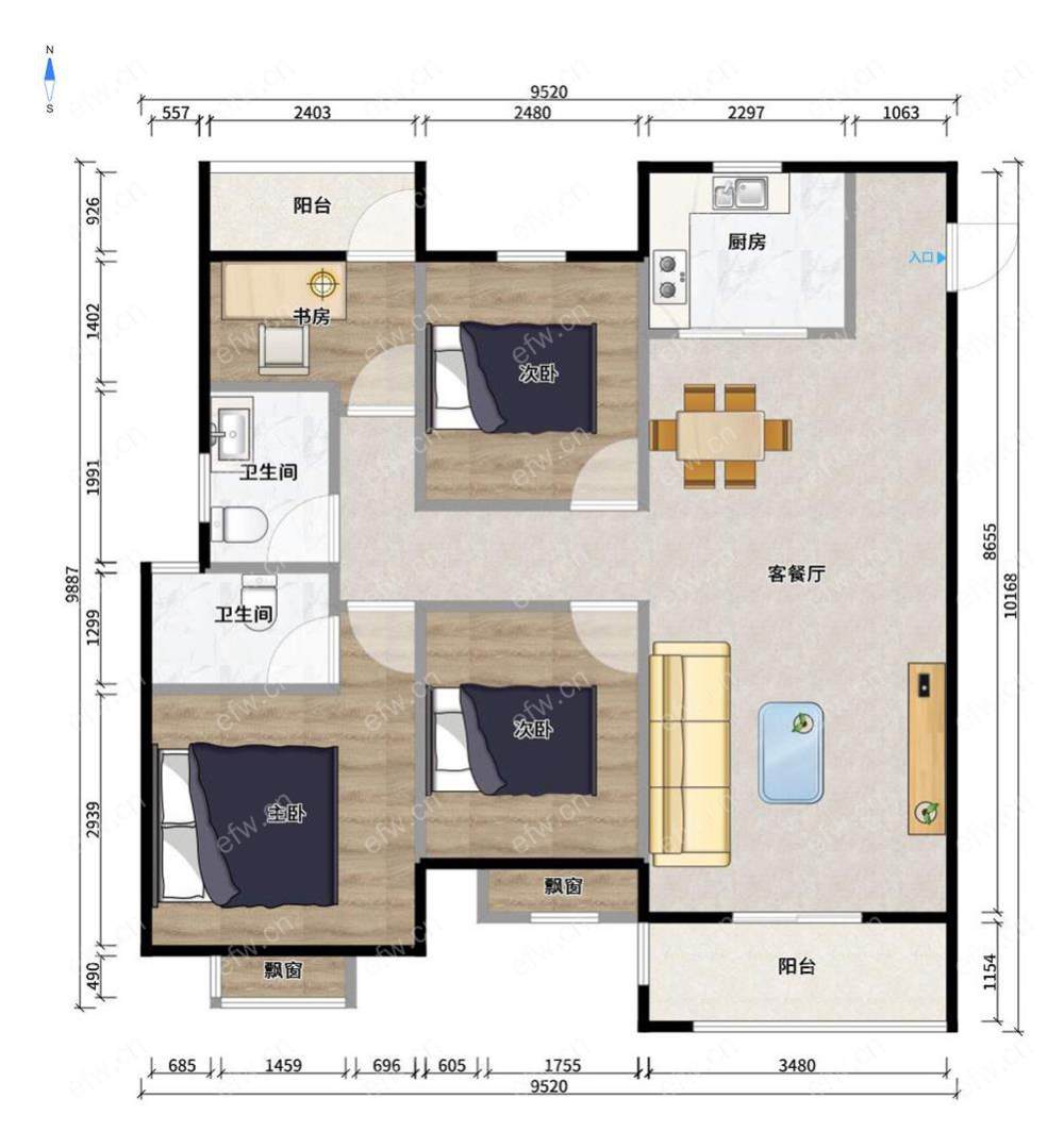 天渝骄园4室2厅   精装修