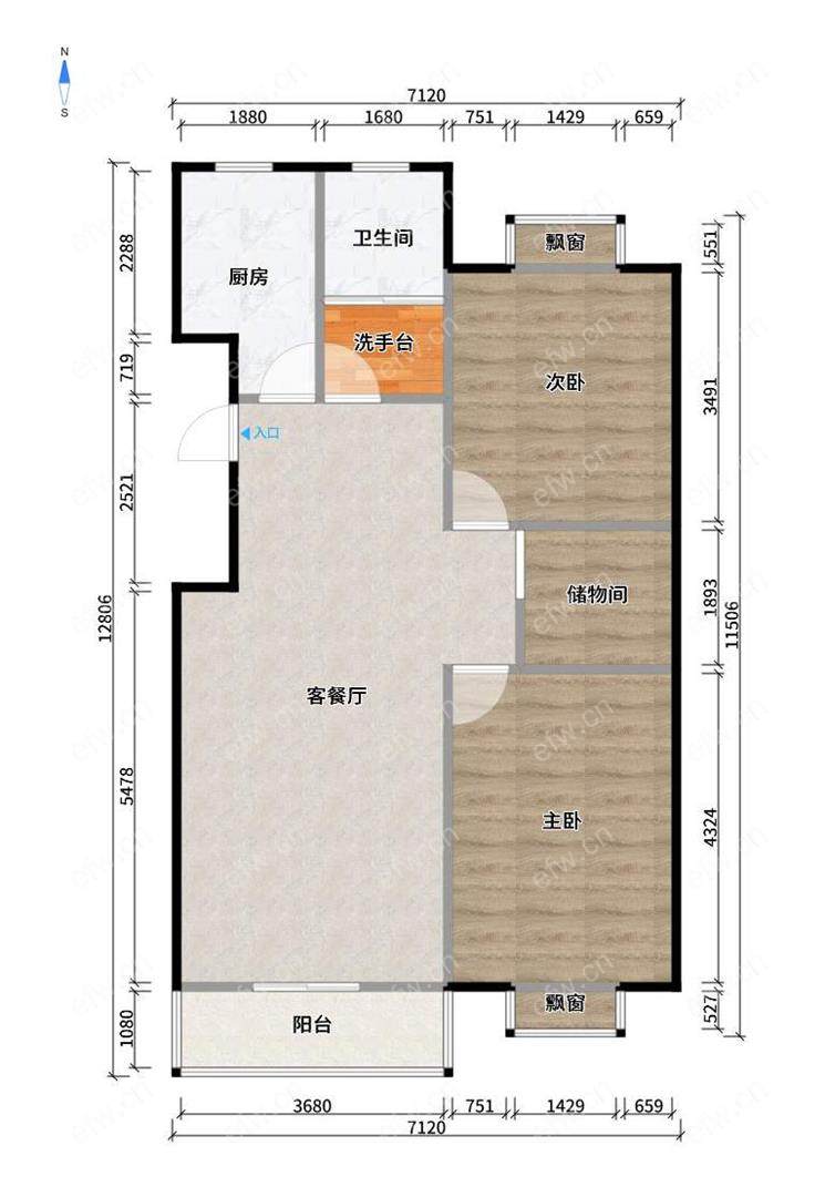 新惠家园（二期51-121） 2室2厅