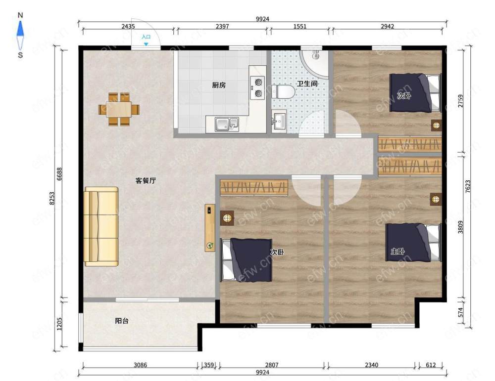 中海珑玺 3室2厅 房东急售 钥匙在物业