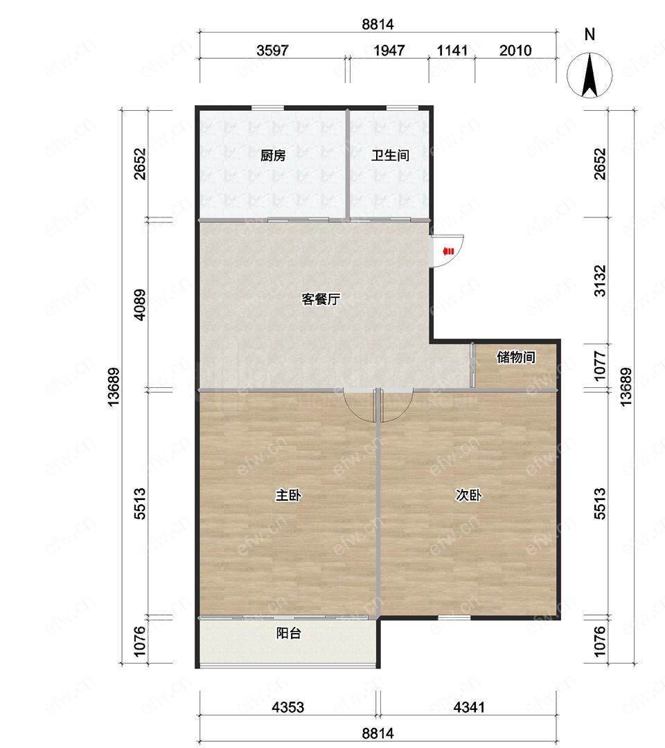 西直街 2室1厅1卫.**房