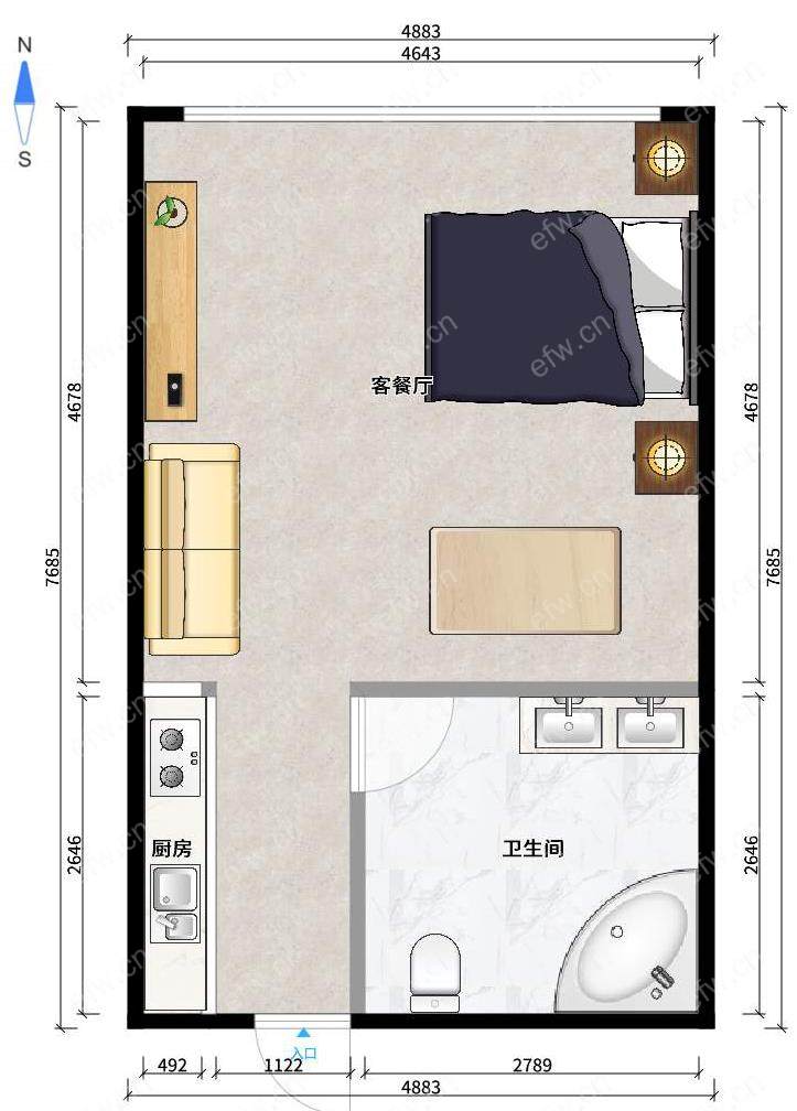 婚装全明东边户1房,华润橡树湾万象公馆 格局工整合理