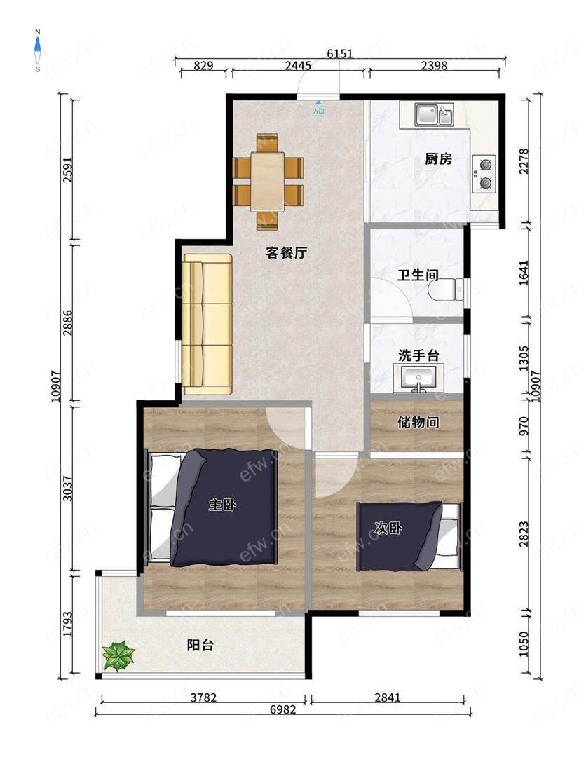 2房豪装拎包即住,新惠家园（西区125-173）尽享优雅品质,多重阳台+飘窗