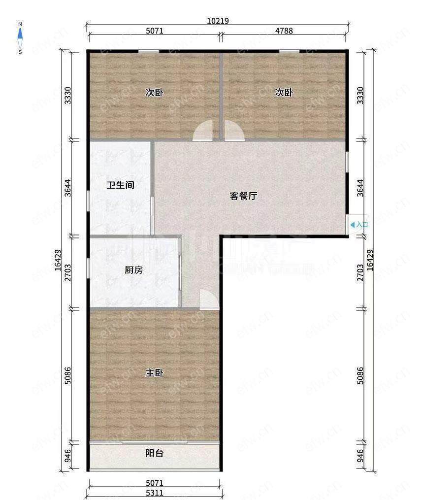 宁海里精装修三室两厅一卫，明厨明卫，空调，断桥铝加厚门窗