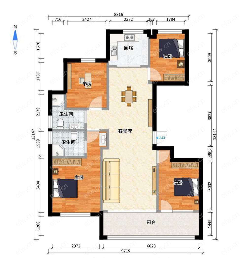 自住豪装四室两厅两卫