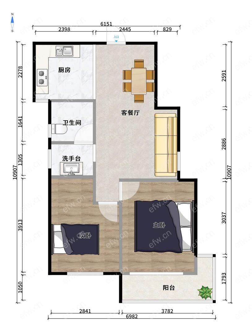 新惠家园（西区125-173） 2房 全明户型 另送家电