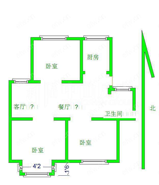 丽和苑5楼3房2厅2卫。