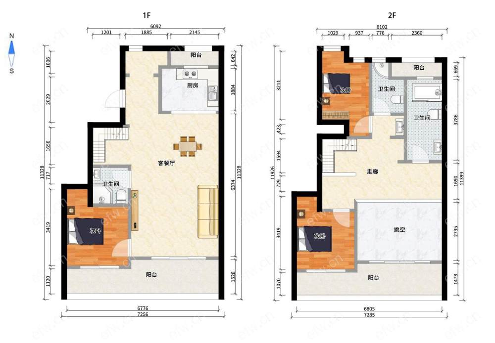 经开区辰风云卢毛坯中叠3-4楼