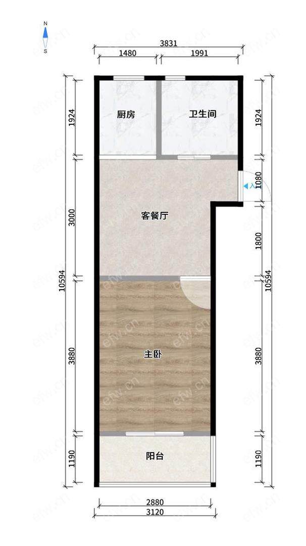 盛岸二村精装修一室一厅拎包入住