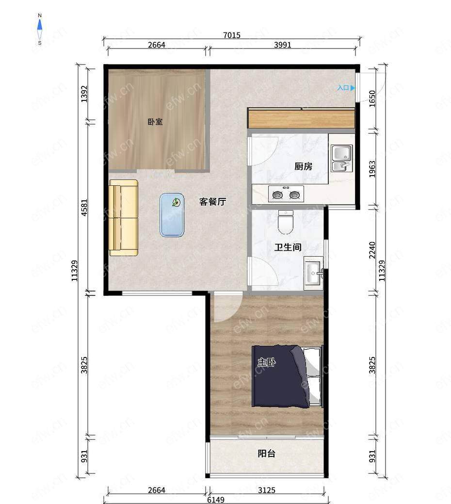 寺头家园 2房 全明户型 另送家电