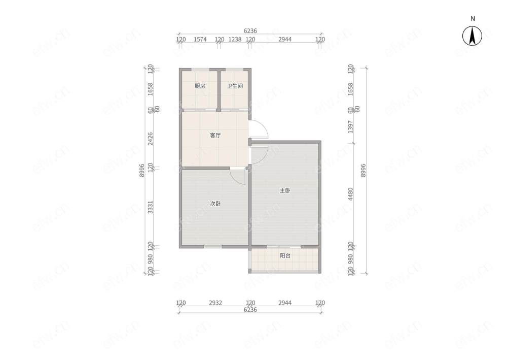 中桥二村 2房 全明户型 另送家电