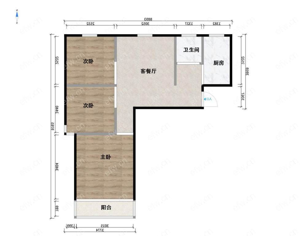 业主急售 丰涵家园  简单装修小3房 中间楼层！