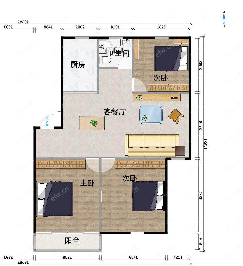 民丰家园二期 3房 全明户型 另送家电