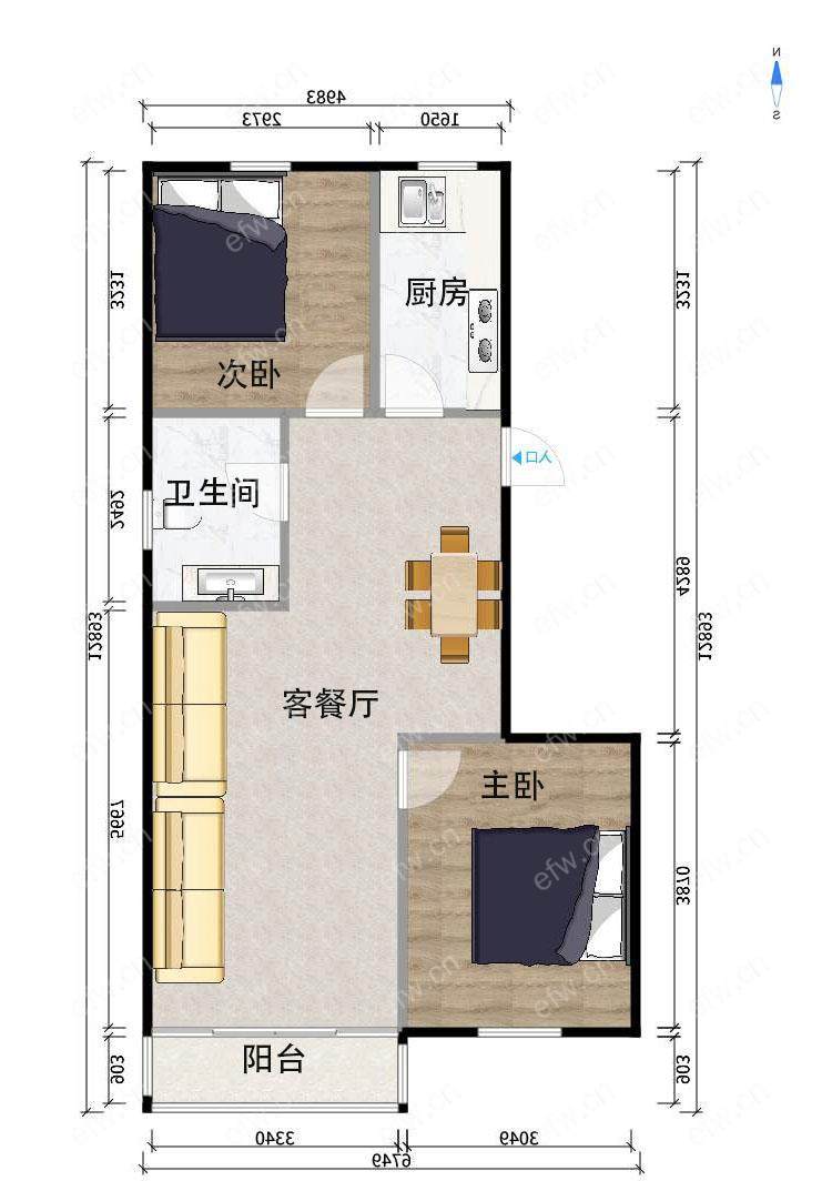 阳光100际新城 2室2厅