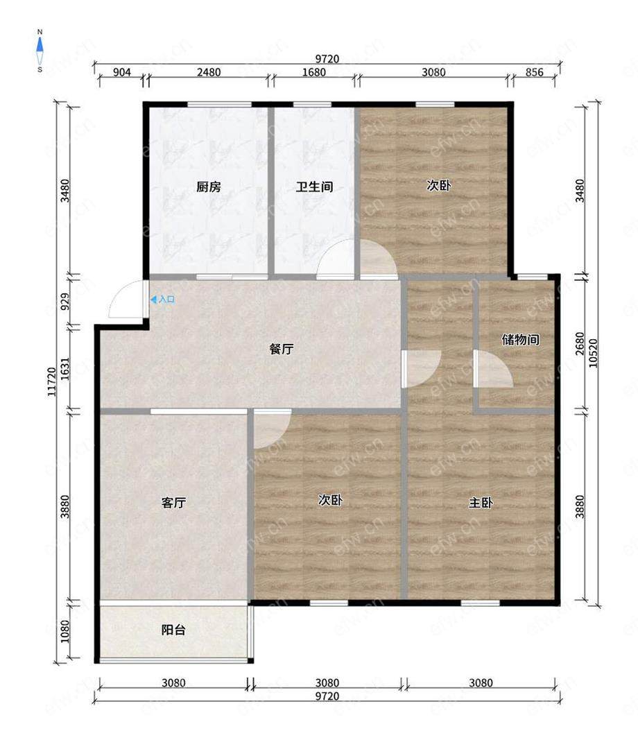 二泉花园 3房 全明户型 另送家电