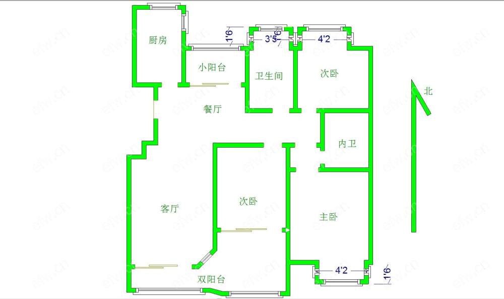 奥林花园B区 3室2厅