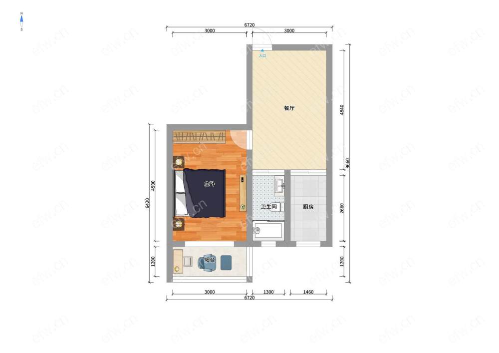 溪北新村（西区）一室两厅可改回两室一厅