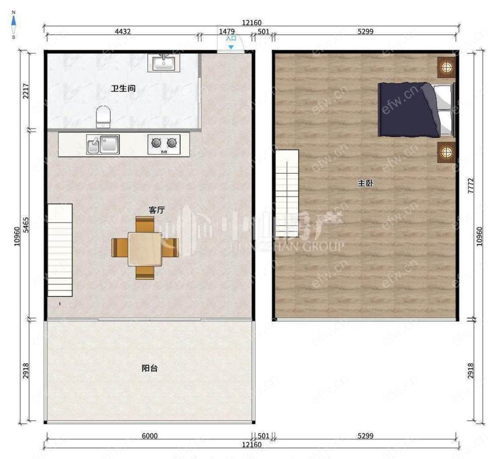 光华时代广场 1房 全明户型 另送家电