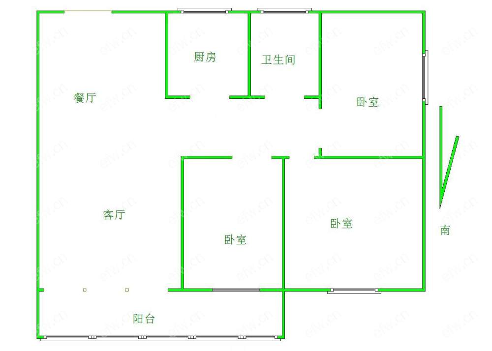 阳光100凤凰社朝南精装三房