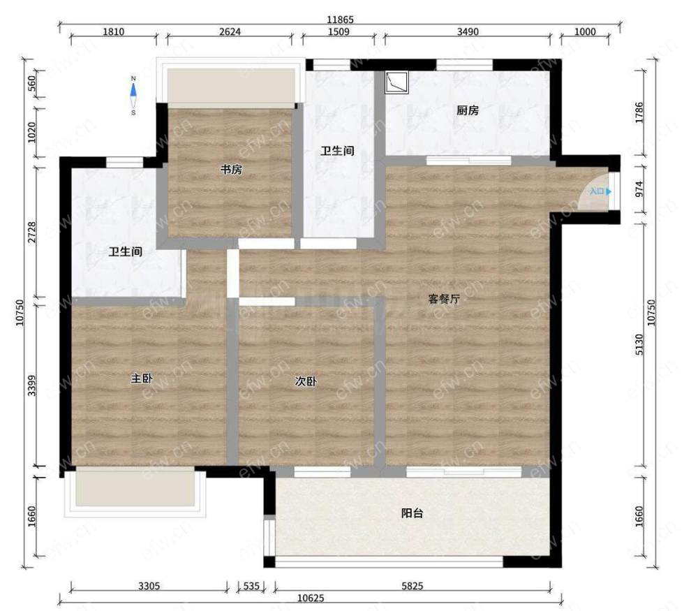 华润橡树湾 3室2厅 108.08平