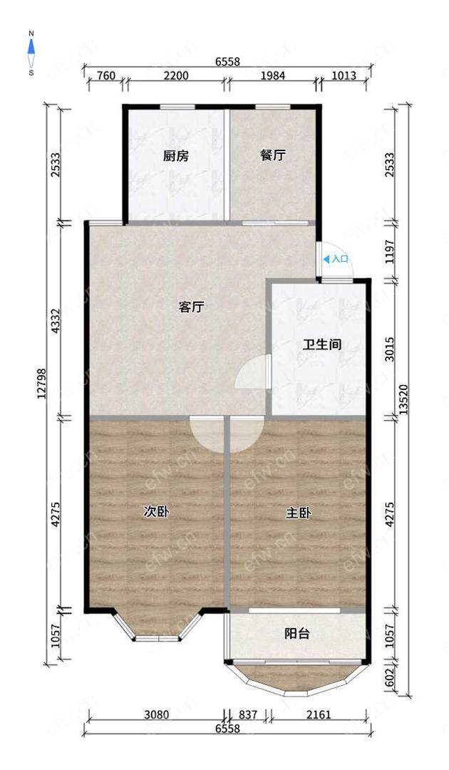 盛岸花园2房2厅1卫