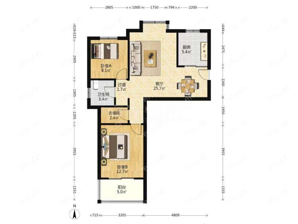 瑞扬家园精装2室2厅1卫随时看房拎包入住